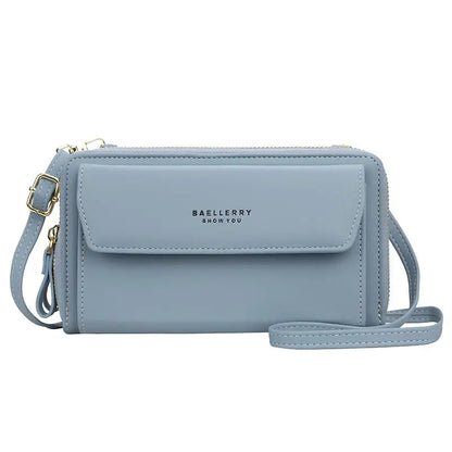 Korean Edition Ladies Long Wallet with Double Zip - Blue