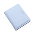 Light blue faux leather korean letters slim lightweight wallet with subtle stitching and charm infinite branding