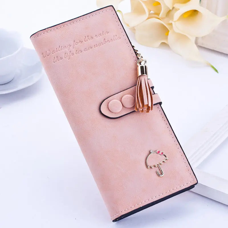 Korean Long Zipper Wallet with Multi-Handle Design - Shallow score - Wallets