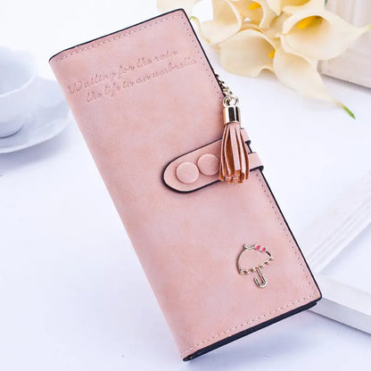 Korean Long Zipper Wallet with Multi-Handle Design - Shallow score - Wallets