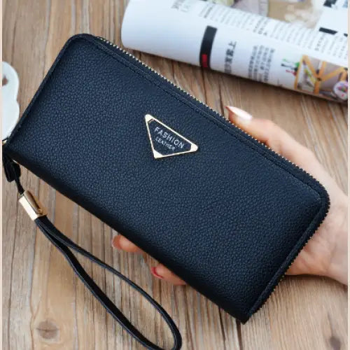 Large Capacity Casual Ladies Wallet with Lychee Pattern - Wallets