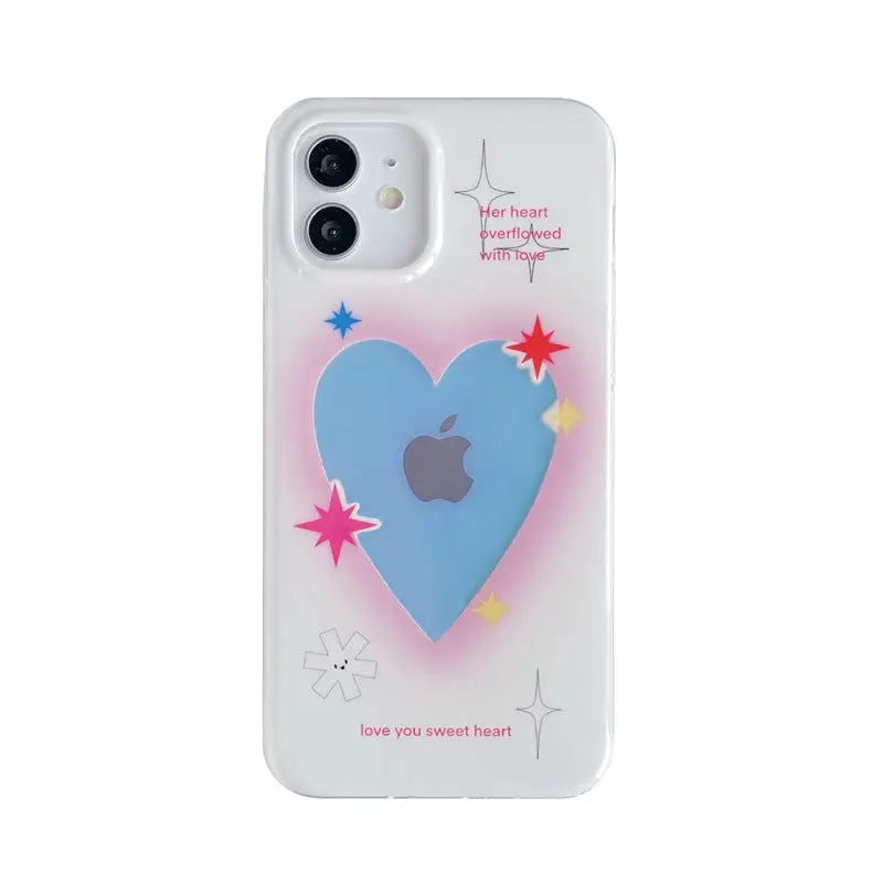Laser Love Heart Design for Mobile Phone Case - White background / iPhone12pro - Electronics Accessories
