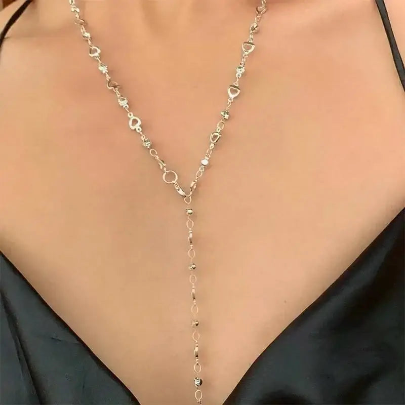 LATS New Luxury Colourful Long Tassel Necklace for Women Shiny Rhinestone Crystal Zircon Choker Bohemian Statement
