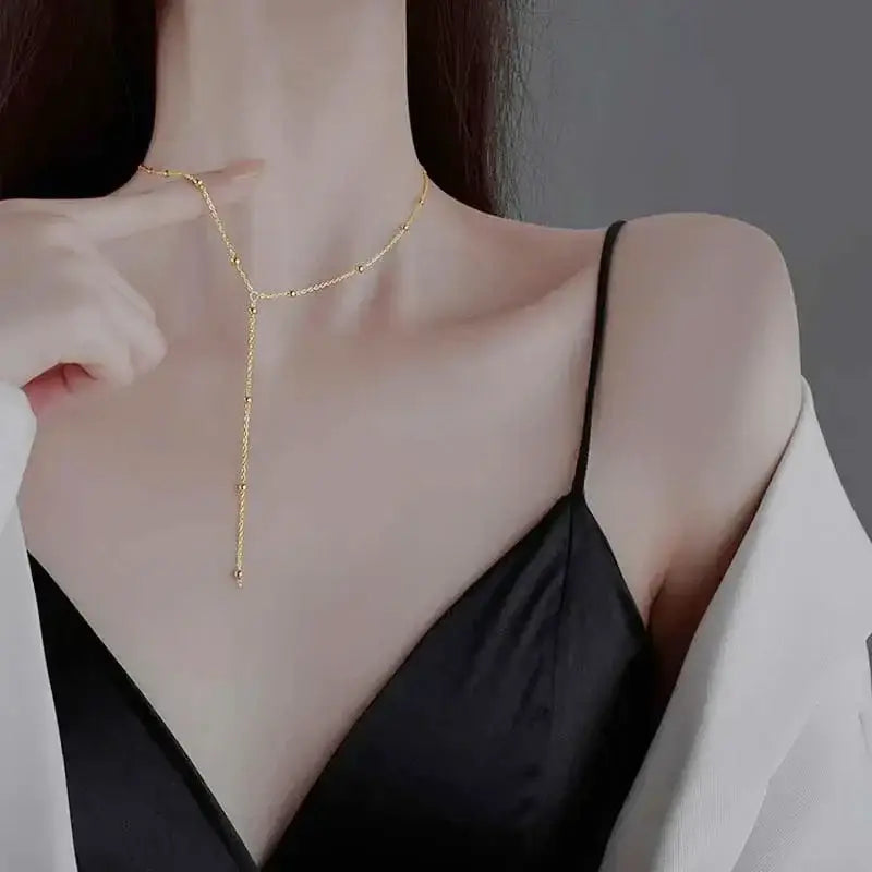 LATS New Luxury Colourful Long Tassel Necklace for Women Shiny Rhinestone Crystal Zircon Choker Bohemian Statement