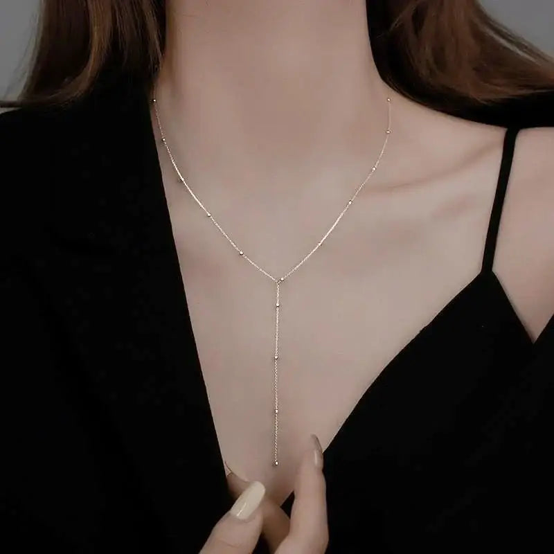 LATS New Luxury Colourful Long Tassel Necklace for Women Shiny Rhinestone Crystal Zircon Choker Bohemian Statement