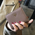 Leather Mini Coin Purse - Women’s Short Folding Wallet - Taro Purple - Wallets