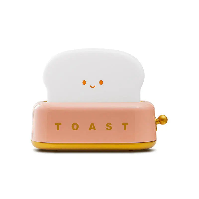 Creative LED Bread Machine Night Light with USB Charging - Pink