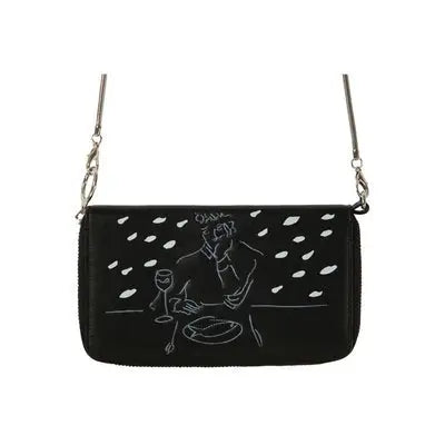 Long Wallet Shoulder Bag Multifunctional Clutch - dark pink - Wallets