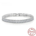 luxury designer 925 Silver fine Crystal Bracelet For Women fashion Jewelry Engagement Wedding Glamour 18CM - 18cm