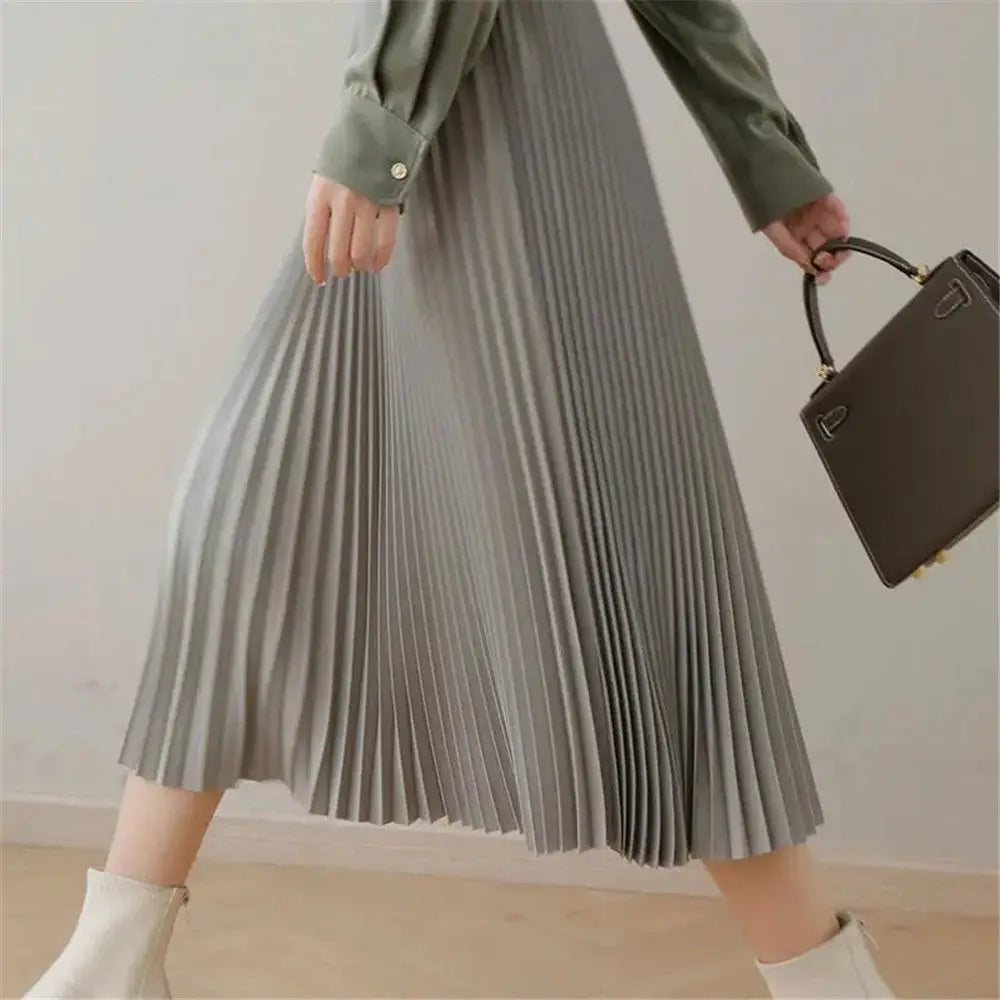 Luxury Elastic Pleated Skirt for Women - Elegant Style