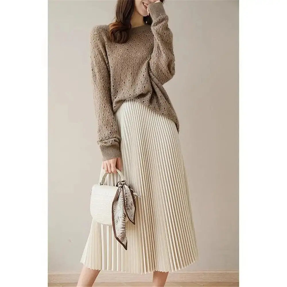 Luxury Elastic Pleated Skirt for Women - Elegant Style