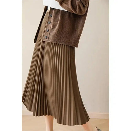Luxury Elastic Pleated Skirt for Women - Elegant Style
