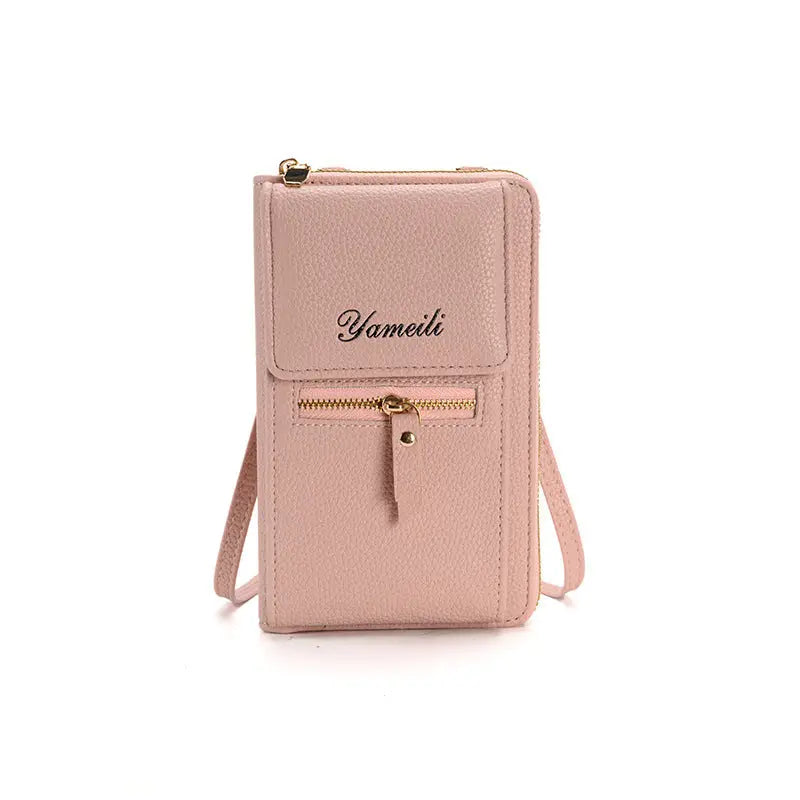 Lychee Pattern Multifunctional Zipper Wallet & Bag - Pink - Wallets