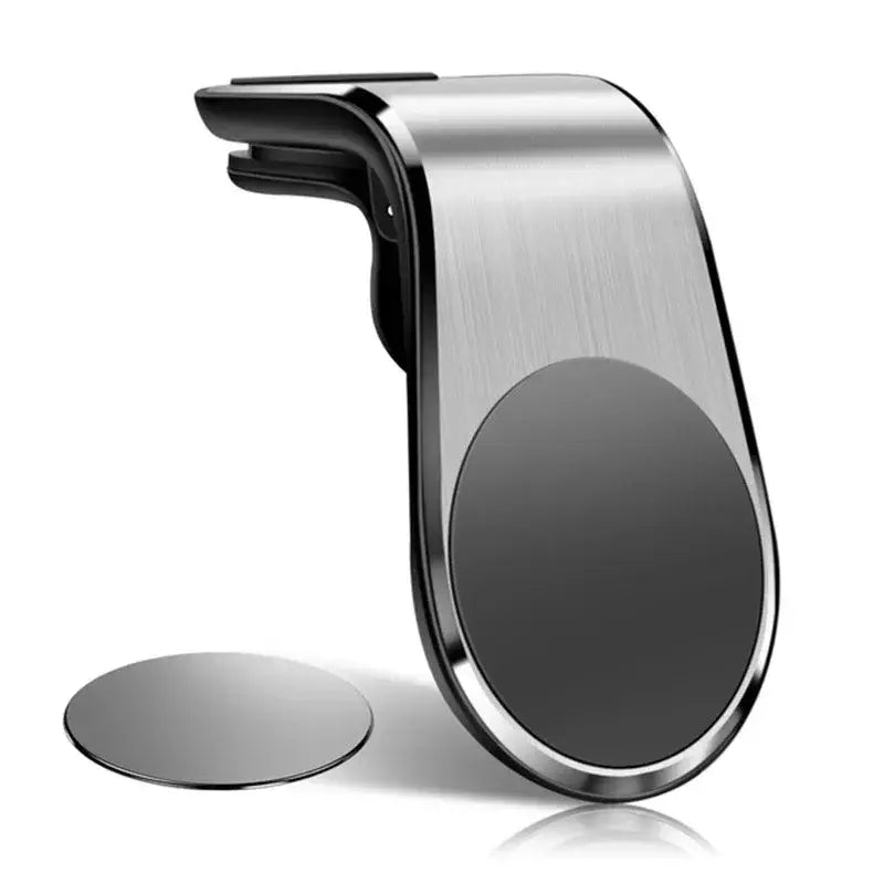 R&z - Magnetic Car Phone Holder Metal Stand - no logo-Silver