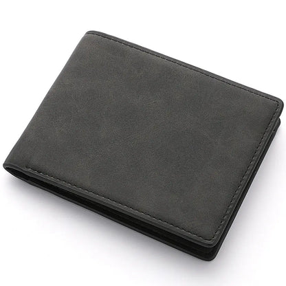 Men’s Bifold PU Leather Wallet - Black / 12x10x2cm