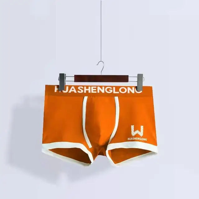 Men’s Boxer Shorts - Comfortable Breathable and Soft - Orange / XL 60-70KG