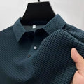 R&z - Men’s Business Casual Short Sleeved Bone Flower Solid Color POLO - Dress Shirt