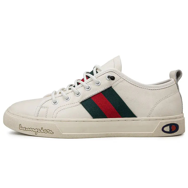 Men’s Casual Leather Sneakers - Trendy White Shoes