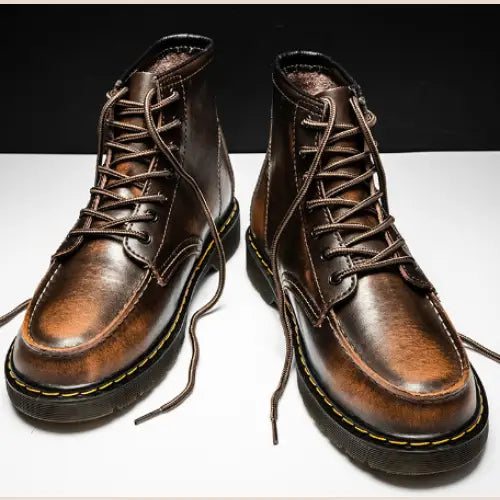 Men’s High-Top Cowhide Martin Trendy Tooling Boots