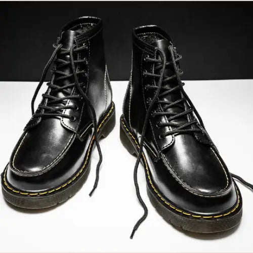 Men’s High-Top Cowhide Martin Trendy Tooling Boots