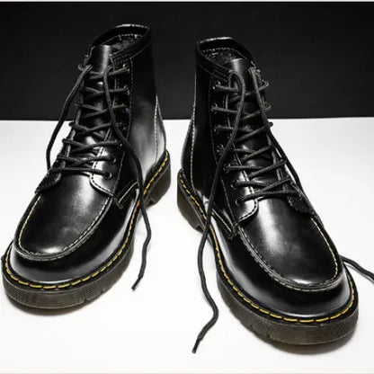 Men’s High-Top Cowhide Martin Trendy Tooling Boots