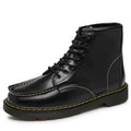 Men’s High-Top Cowhide Martin Trendy Tooling Boots - Black plus velvet / 41