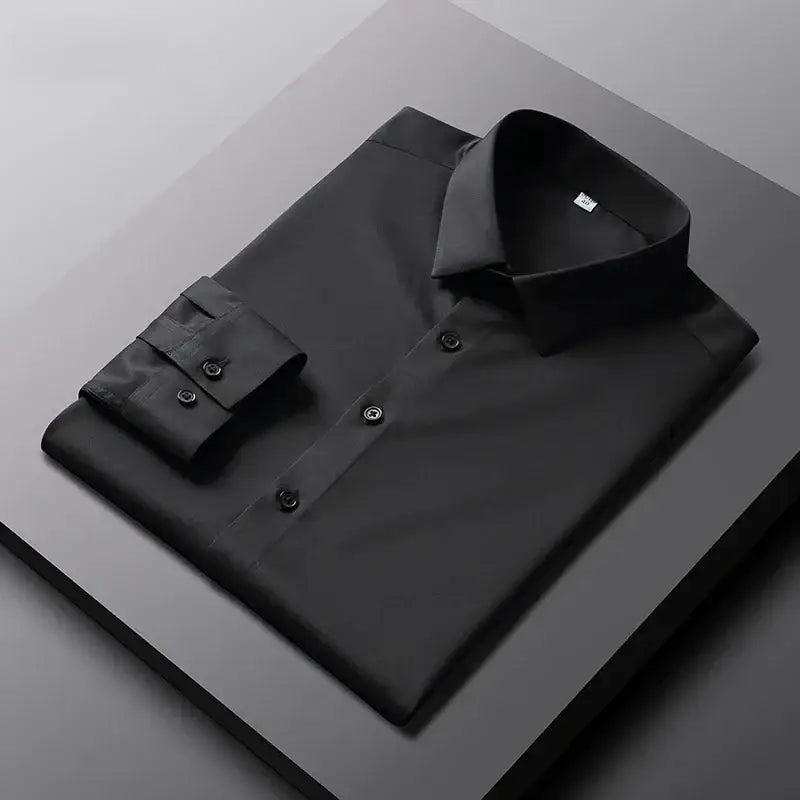 R&z - Men’s Casual and Fashionable Long Sleeved Solid Color Shirt Non Ironing and Wrinkle Resistant Business Top