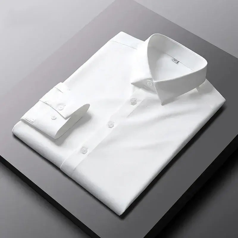 R&z - Men’s Casual and Fashionable Long Sleeved Solid Color Shirt Non Ironing and Wrinkle Resistant Business Top