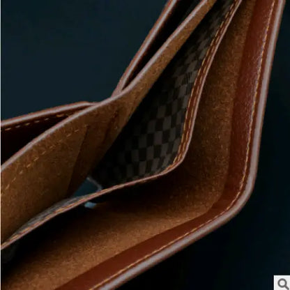 Men’s Short Wallet - Stylish Crocodile Texture Leather