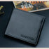 Men’s Short Wallet - Stylish Crocodile Texture Leather - Black