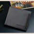 Men’s Short Wallet - Stylish Crocodile Texture Leather - Dark brown