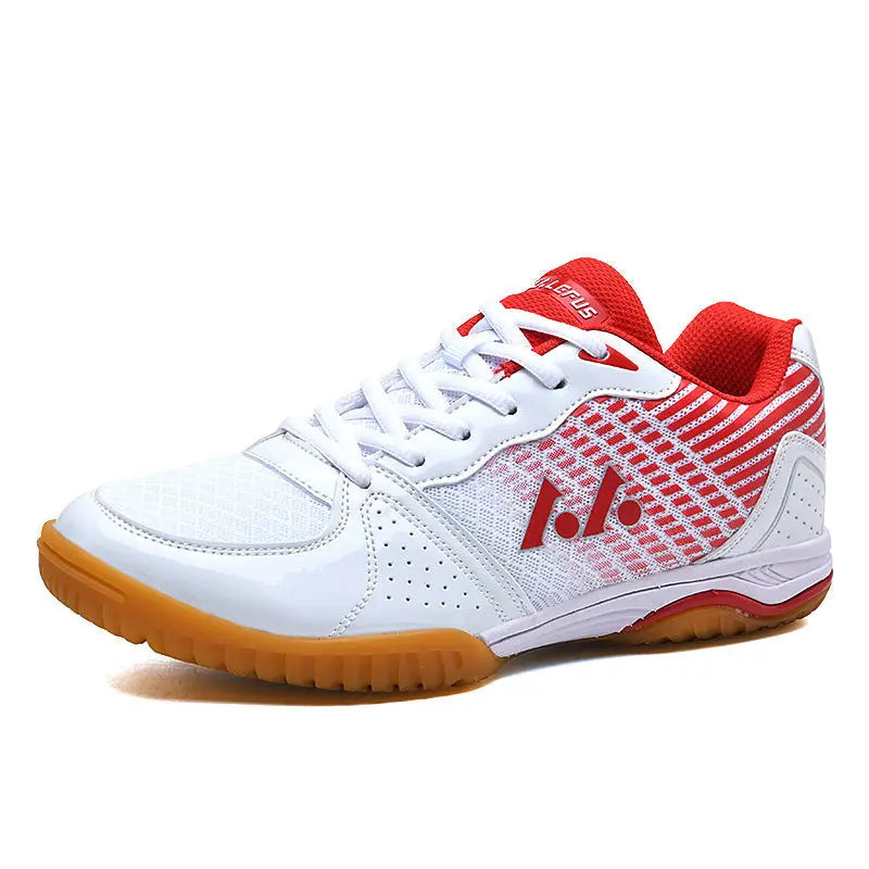 Men’s Sports Shoes for Table Tennis and Badminton - White and Red / 39