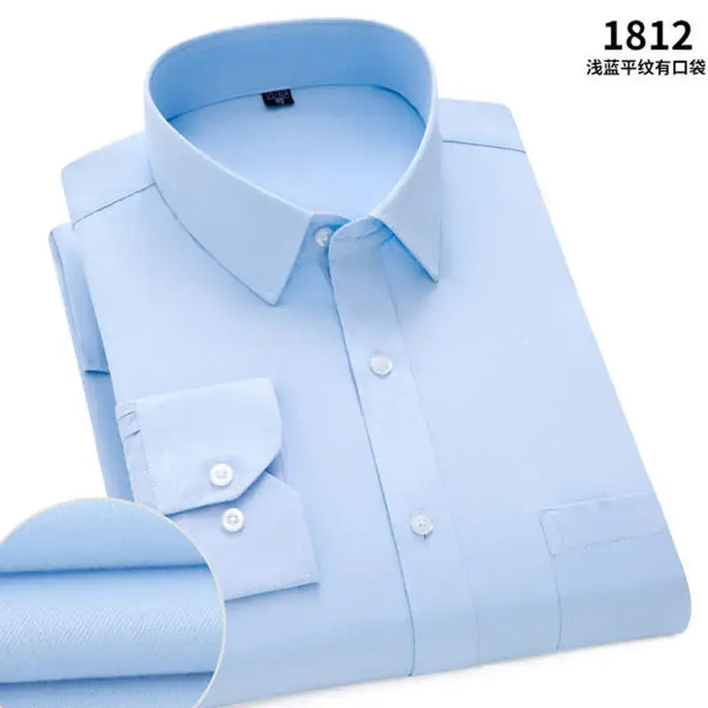 R&z - Spring New Men’s Striped long-sleeved Shirt Non-ironing Anti-wrinkle Comfortable Breathable Business Casual