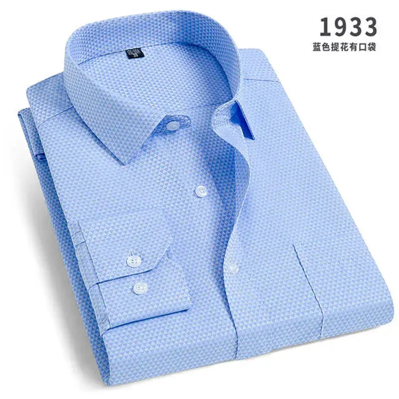 R&z - Spring New Men’s Striped long-sleeved Shirt Non-ironing Anti-wrinkle Comfortable Breathable Business Casual