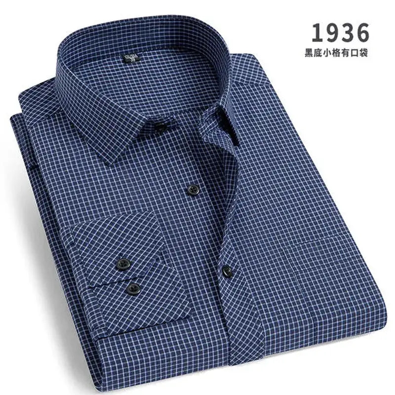 R&z - Spring New Men’s Striped long-sleeved Shirt Non-ironing Anti-wrinkle Comfortable Breathable Business Casual