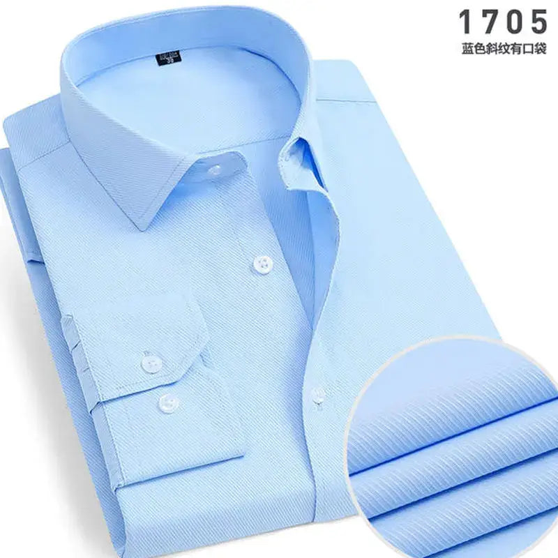 R&z - Spring New Men’s Striped long-sleeved Shirt Non-ironing Anti-wrinkle Comfortable Breathable Business Casual
