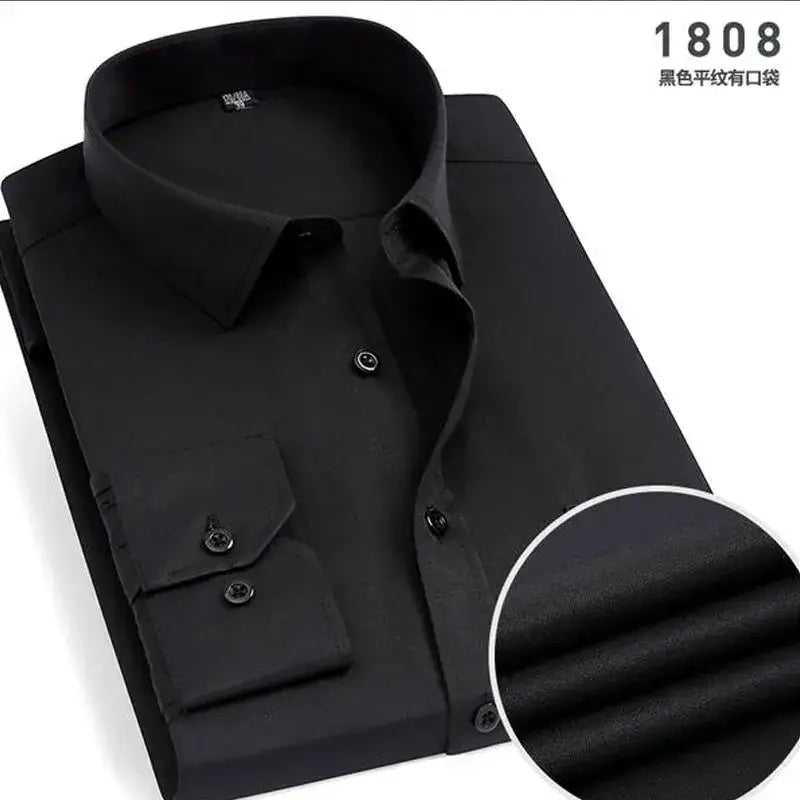 R&z - Spring New Men’s Striped long-sleeved Shirt Non-ironing Anti-wrinkle Comfortable Breathable Business Casual