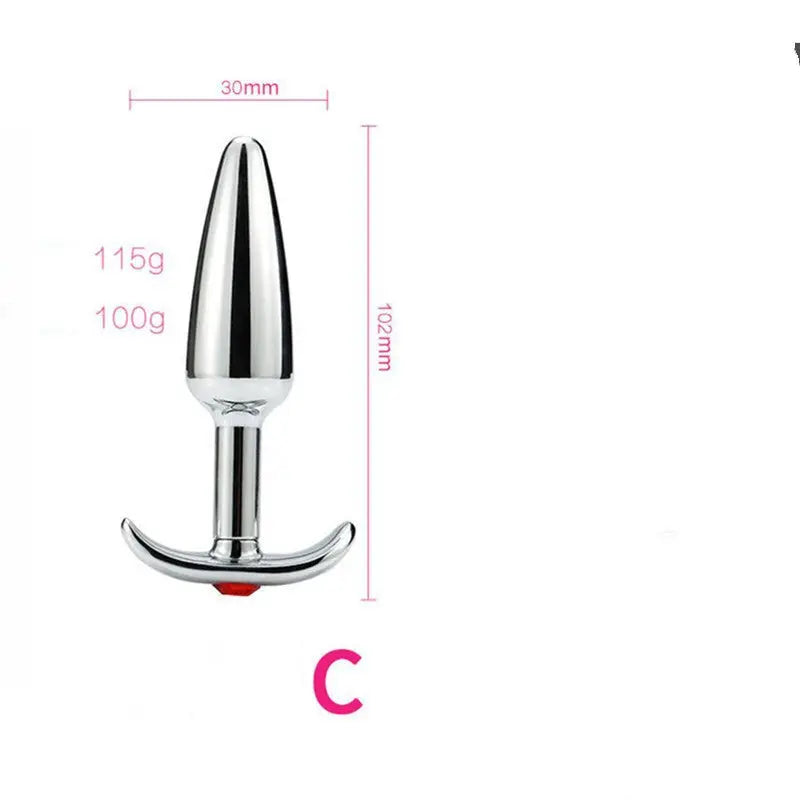 Metal Anal Toy Set for Adult Pleasure and Exploration - Sliver / 102x30mm