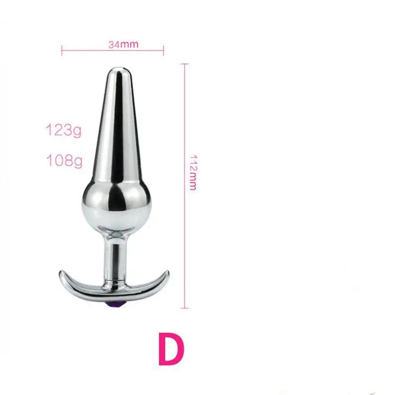 Metal Anal Toy Set for Adult Pleasure and Exploration - Sliver / 112x34mm