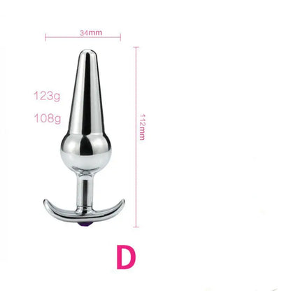 Metal Anal Toy Set for Adult Pleasure and Exploration - Sliver / 112x34mm