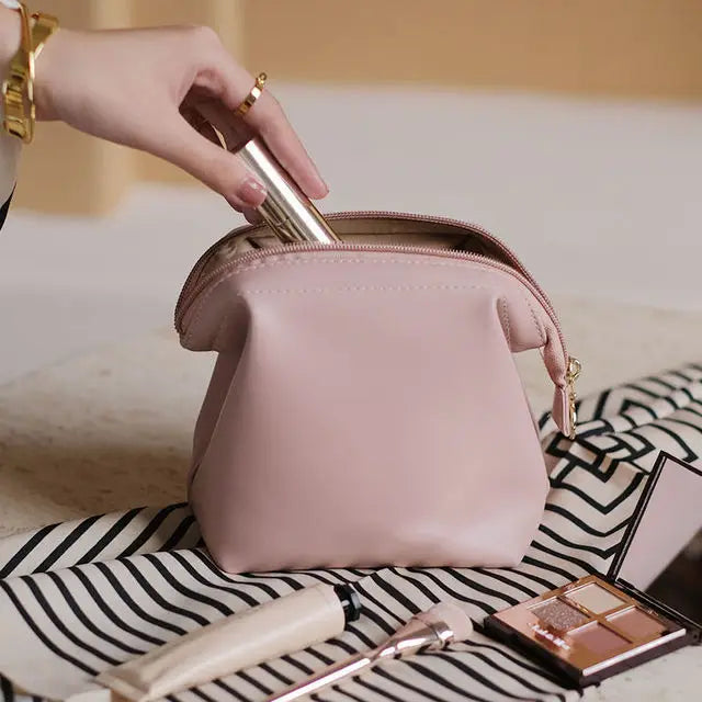 Mini Makeup Bags - Waterproof PU Leather Travel Set - pink - Women’s Bags
