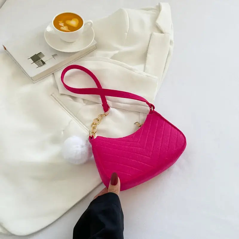 Mini Shoulder Bags for Women Fashion Felt Women’s Bag Design Advanced Underarm Handbags Beautiful Purses Crescent
