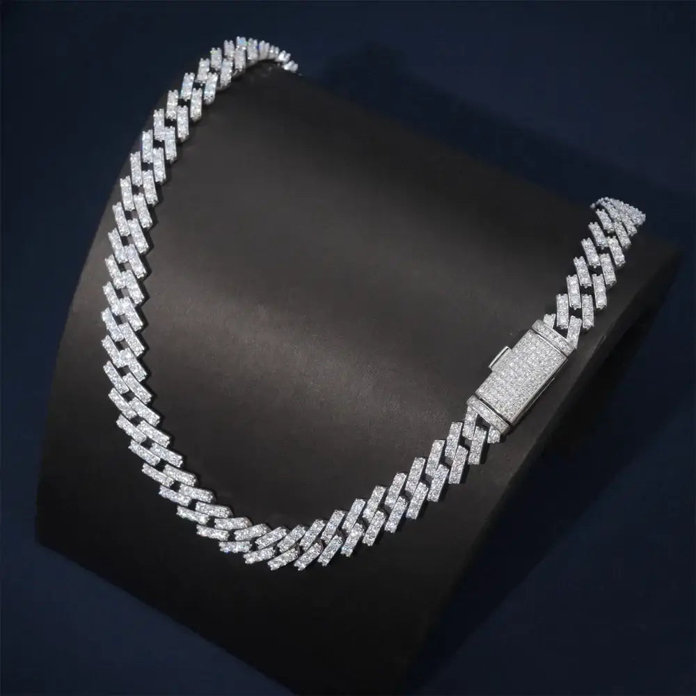 Moissanite 12mm S925 Silver Cuban Chain For Women Men Iced Out Chain Hip Hop Jewelry Pass Diamonds Tester With GRA Free