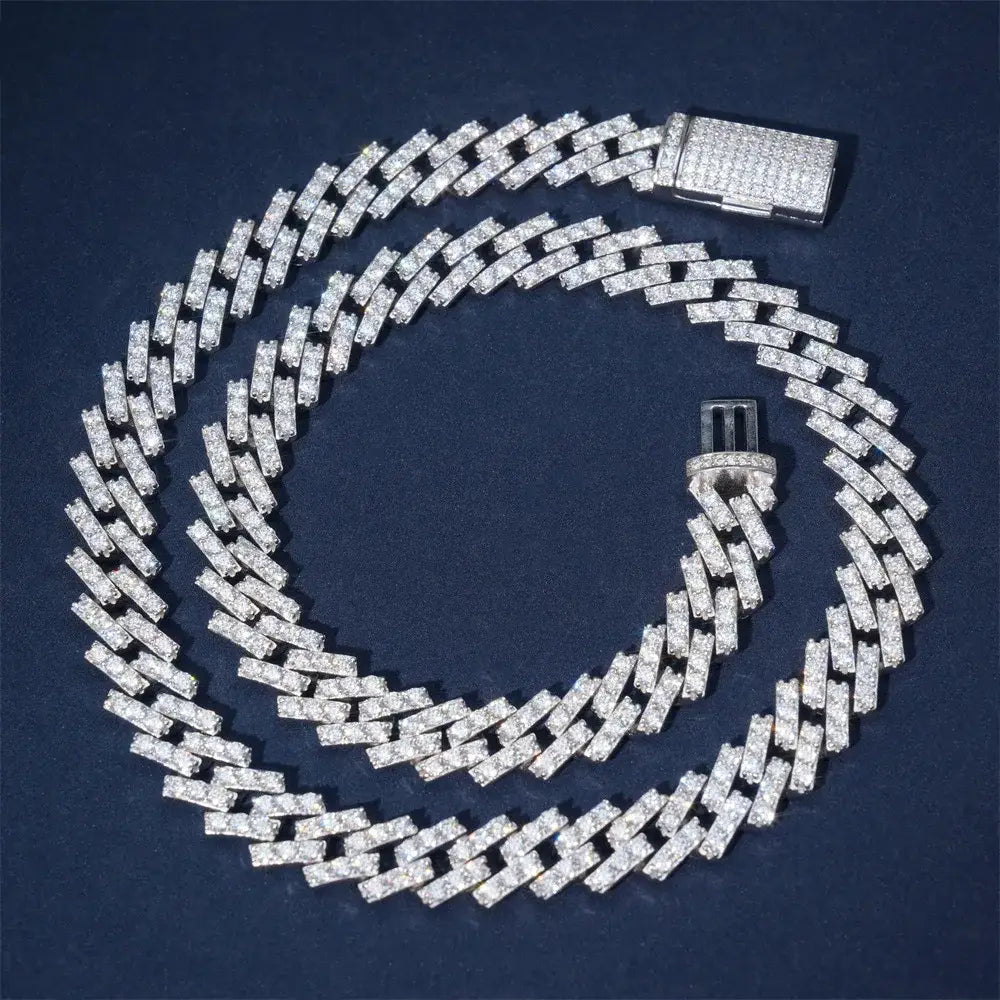 Moissanite 12mm S925 Silver Cuban Chain For Women Men Iced Out Chain Hip Hop Jewelry Pass Diamonds Tester With GRA Free