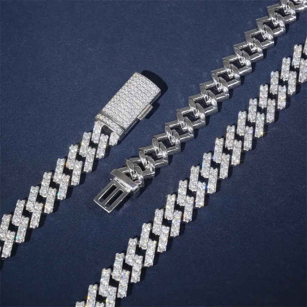Moissanite 12mm S925 Silver Cuban Chain For Women Men Iced Out Chain Hip Hop Jewelry Pass Diamonds Tester With GRA Free