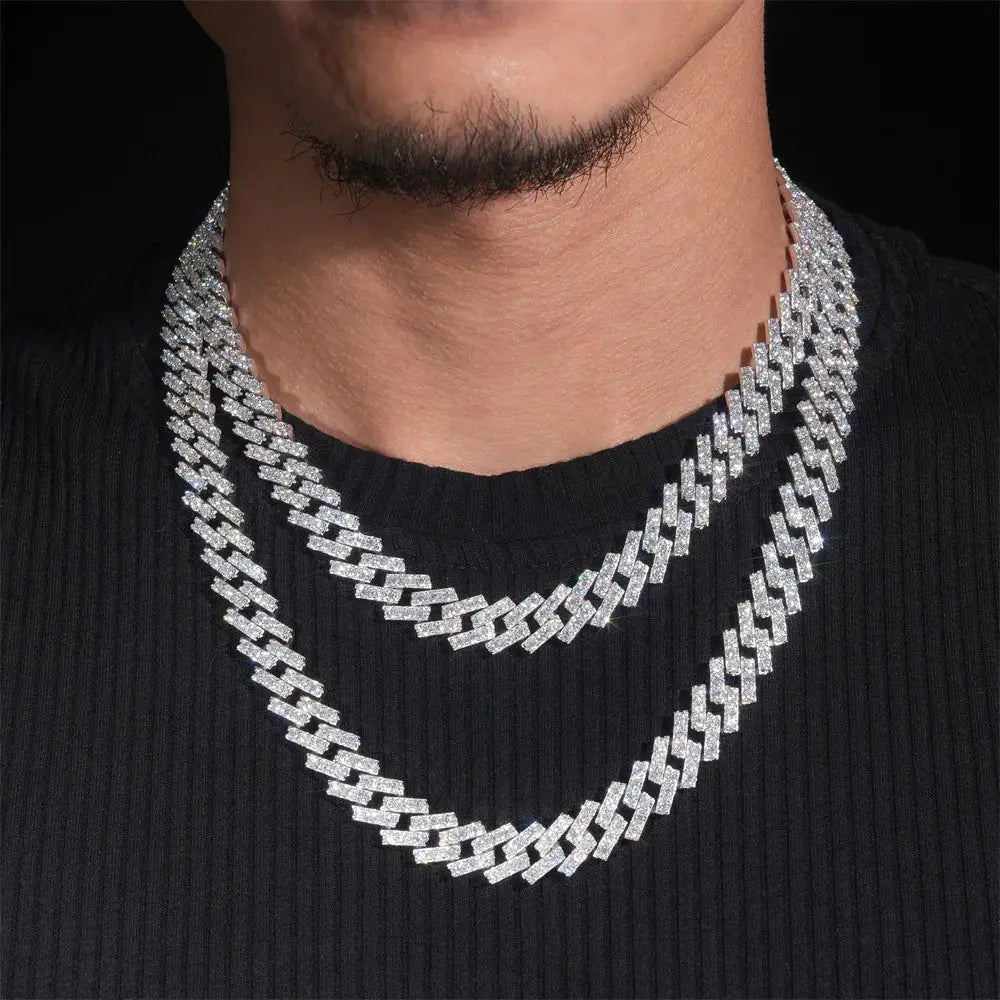 Moissanite 12mm S925 Silver Cuban Chain For Women Men Iced Out Chain Hip Hop Jewelry Pass Diamonds Tester With GRA Free