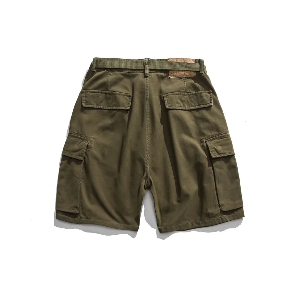 Multi-Pocket Khaki Army Green Work Shorts - Army Green / XL