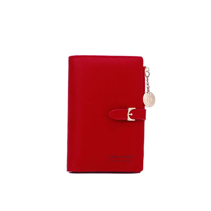 Multifunctional Women's Short Wallet in Red