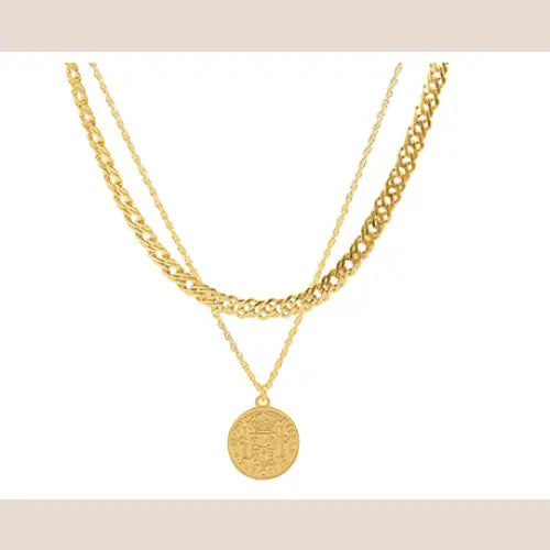 Mystic Ocean Hip Hop Necklace - Retro Gold Coin Pendant - Silver