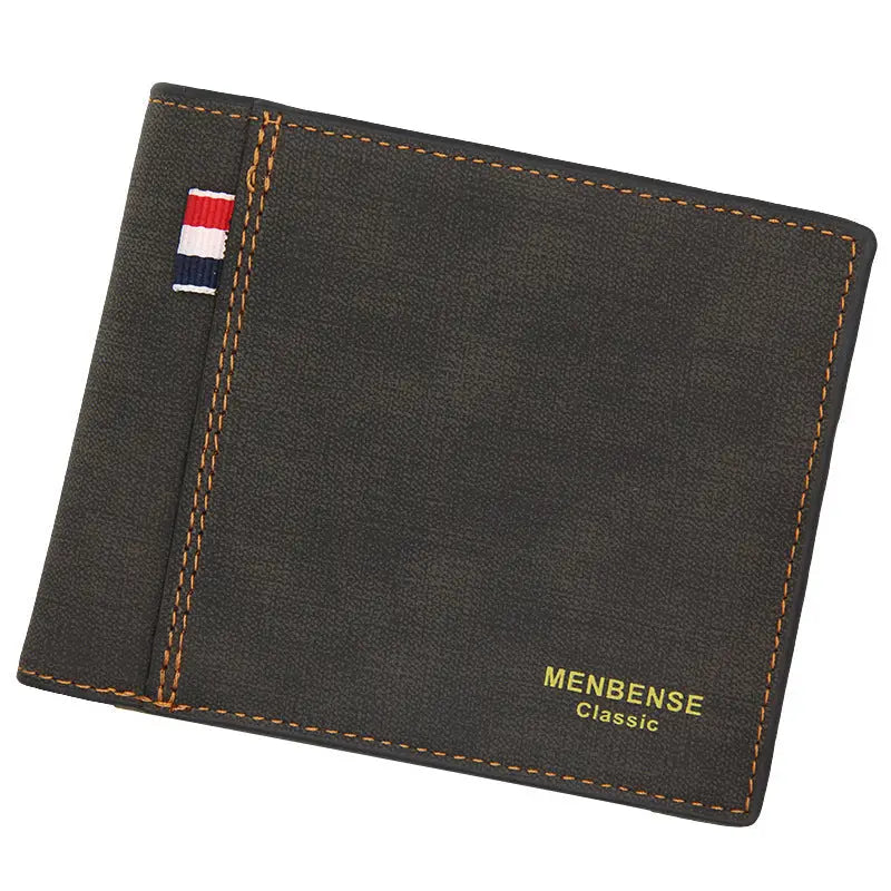 New Matte Men’s Wallet - Short & Multifunctional Design - Black